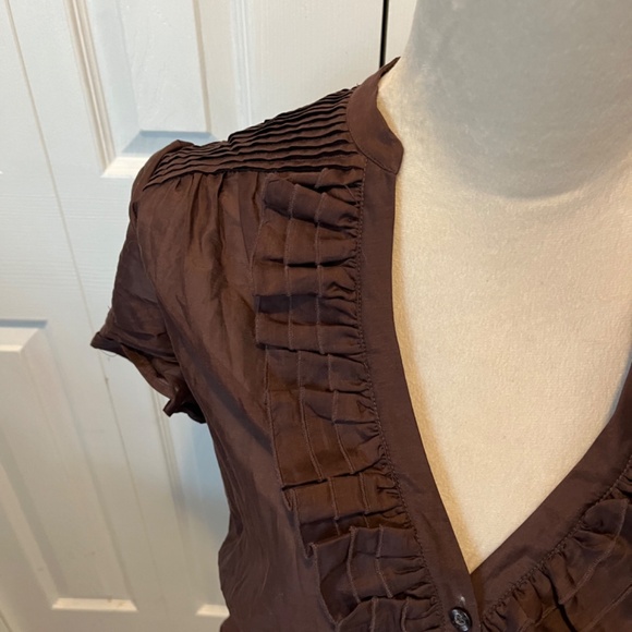 Bebe size L silk blend shirt with belt - Picture 11 of 14